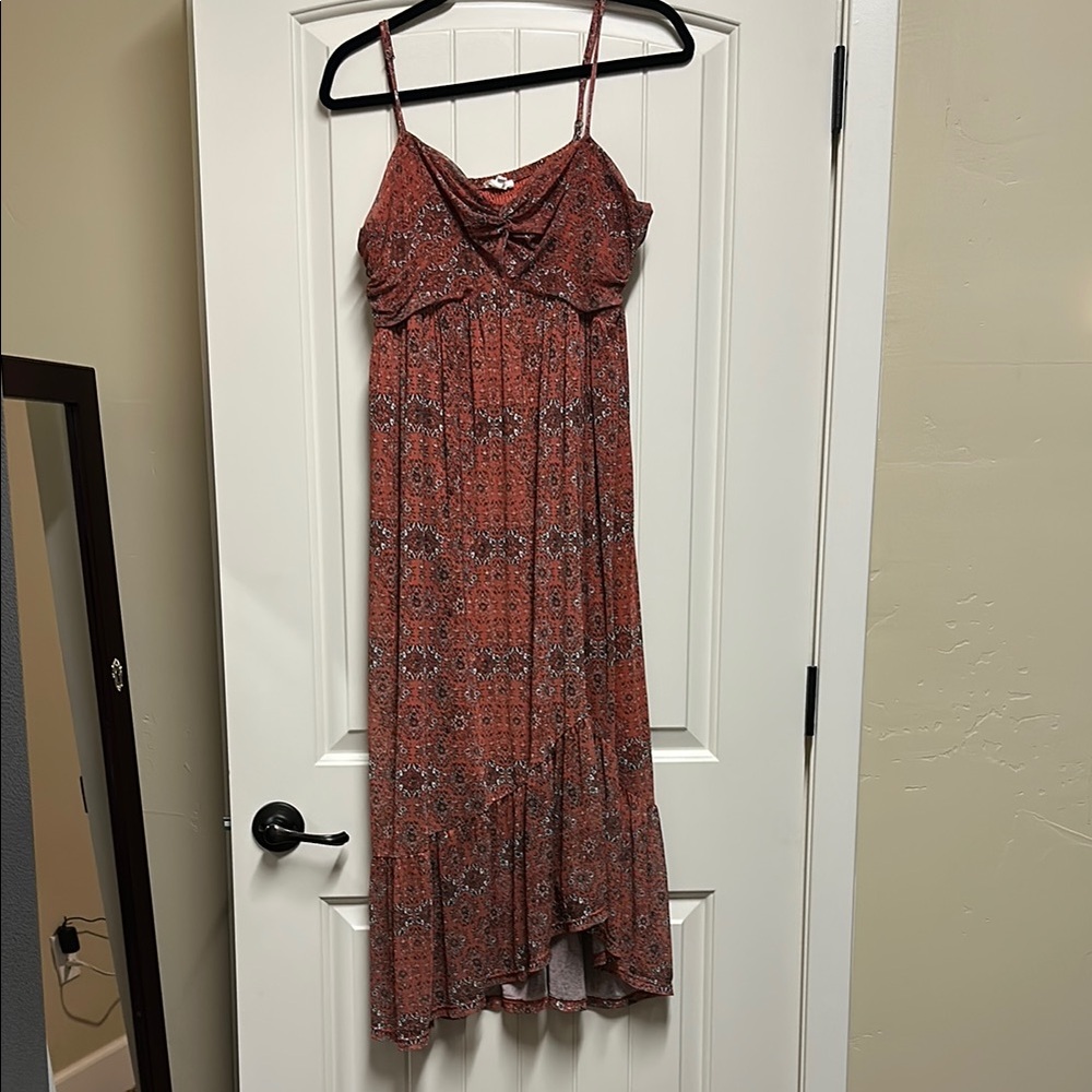 Maurices Rust Patterned Maxi Dress